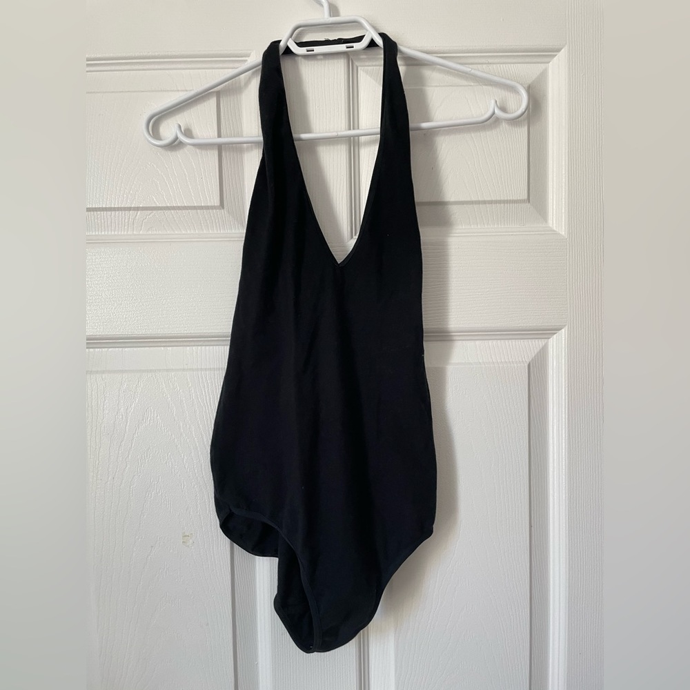 American Apparel - sleeveless, backless, halter bodysuit